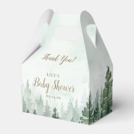 Caja Para Regalos Baby Shower del bosque de pinos rústicos