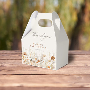 Caja Para Regalos Baby Shower del campo de flores silvestres de otoñ