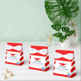 Caja Para Regalos Baby Shower del Cangrejo Azul Náutico Rojo