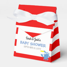 Caja Para Regalos Baby Shower del Cangrejo Azul Náutico Rojo