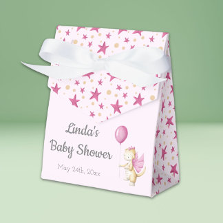 Caja Para Regalos Baby Shower del Dragón rosa del Pastel Cute