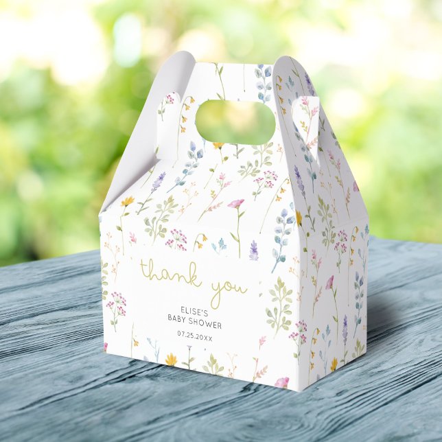 Caja Para Regalos Baby Shower del patrón de flores silvestres gracia (Subido por el creador)