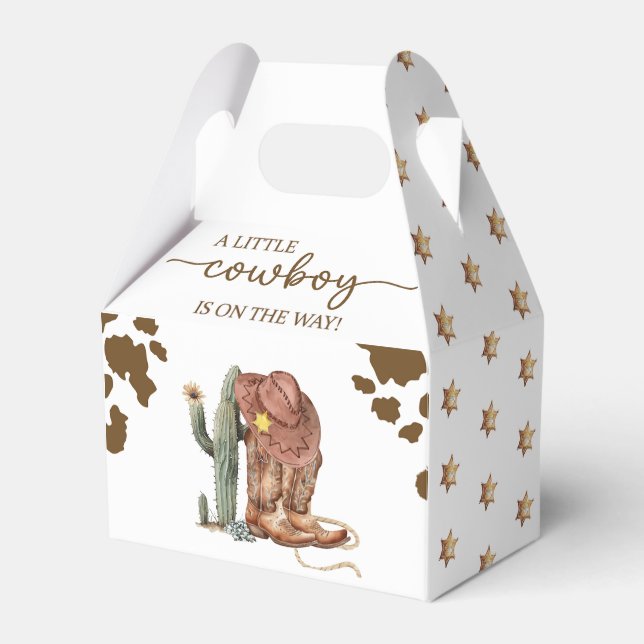 Caja Para Regalos Baby Shower del Rodeo Occidental de Little Cowboy (Front Side)