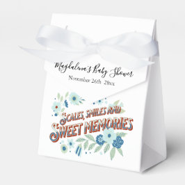 Caja Para Regalos Baby Shower Dragon de flores verdes azul turquesa