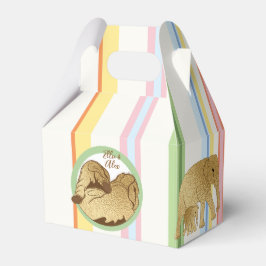 Caja Para Regalos Baby Shower Elephant Mom and Baby Stripes
