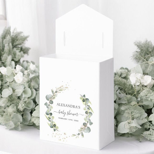 Caja Para Regalos Baby Shower Eucalyptus Greenery Boho Rustic (Subido por el creador)
