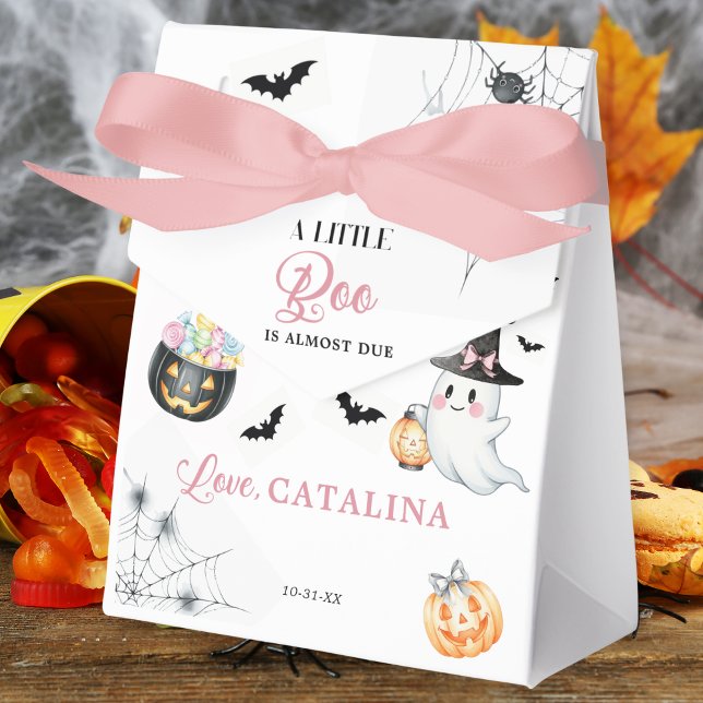 Caja Para Regalos Baby Shower fantasma de Halloween rosa (Subido por el creador)