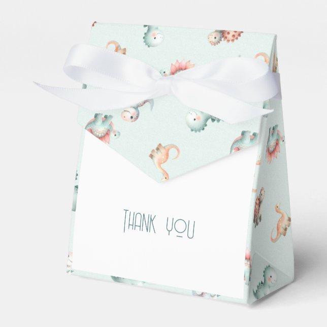 Caja Para Regalos Baby Shower Favor Box Dinosaur Dino Mite Party (Front Side)