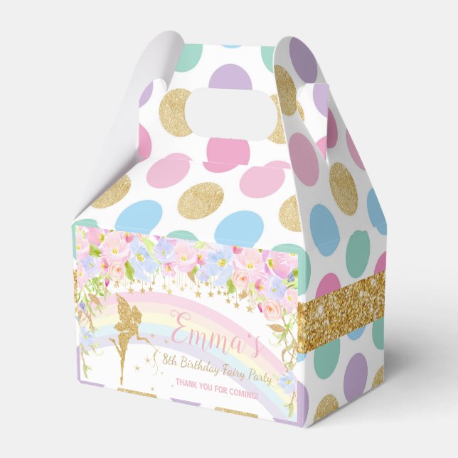Caja Para Regalos Baby Shower, fiesta de cumpleaños de Rainbow Fairy (Front Side)