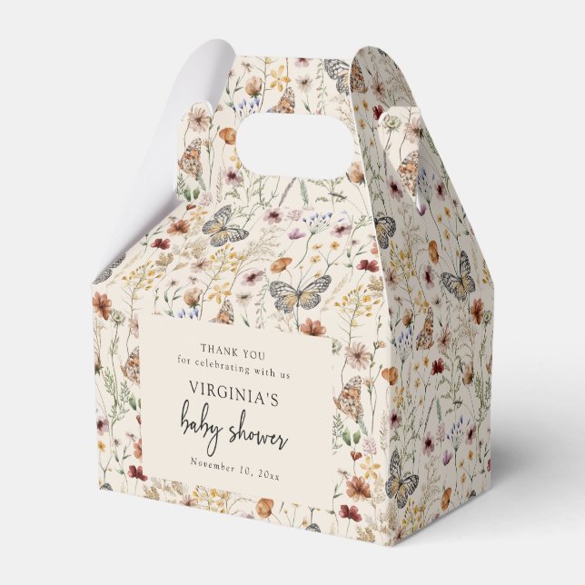 Caja Para Regalos Baby Shower Floral Boho (Front Side)