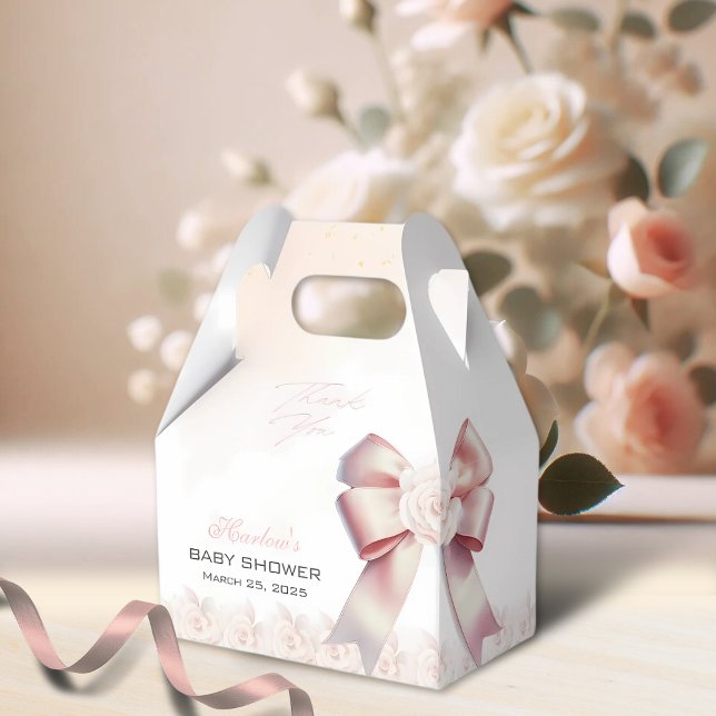 Caja Para Regalos Baby Shower floral Bow rosa (Subido por el creador)