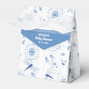 Caja Para Regalos Baby Shower floral de la libélula azul