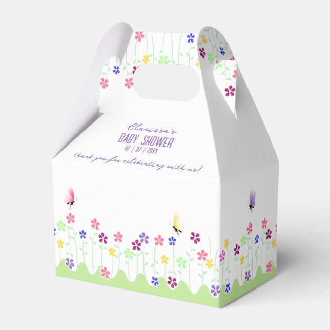 Caja Para Regalos Baby Shower floral de primavera simple (Front Side)