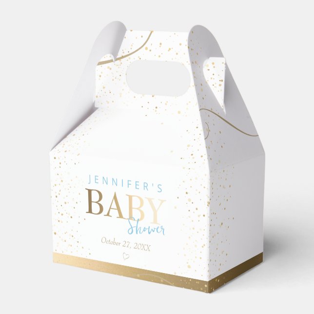 Caja Para Regalos Baby Shower Gold Sparkboy (Front Side)