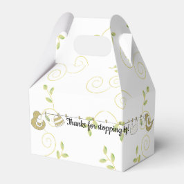 Caja Para Regalos Baby Shower Golden Birds Gable Favor Box