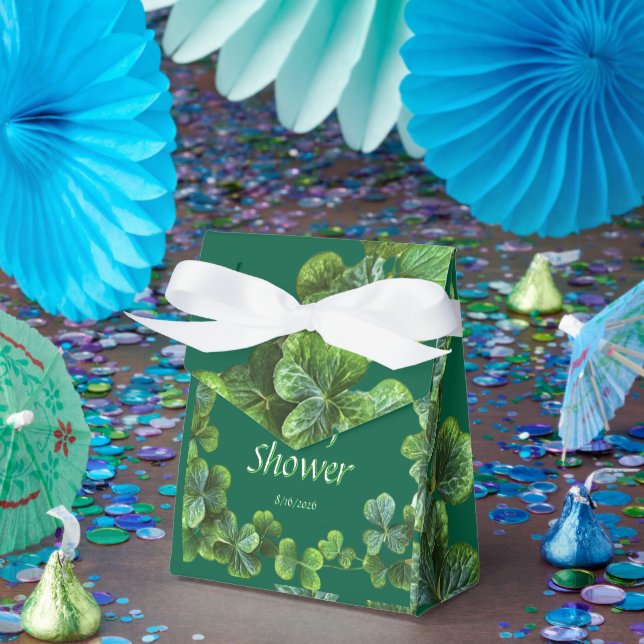 Caja Para Regalos Baby Shower Green Clovers (Fiesta)