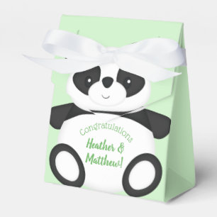 Caja Para Regalos Baby Shower Green Panda Bear