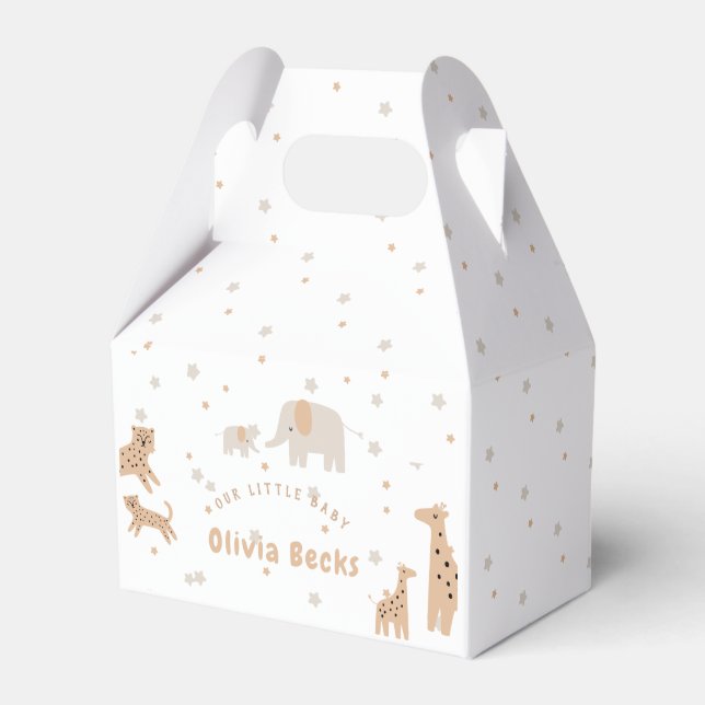 Caja Para Regalos Baby Shower ilustrativo Pastel Beige Cute (Front Side)
