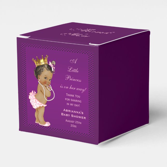 Caja Para Regalos Baby Shower, la princesa étnica personalizada (Costado Anverso)