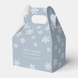 Caja Para Regalos Baby Shower Light Blue Boho Winter Snowflake
