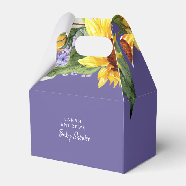 Caja Para Regalos Baby Shower Lilac & Sunflower (Front Side)