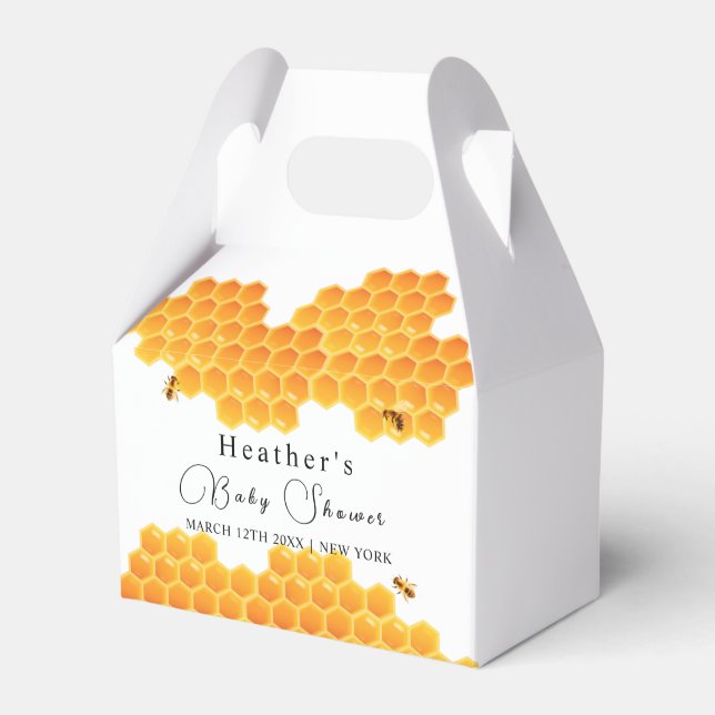 Caja Para Regalos Baby Shower Minimal Honey Bumblebee Boy (Front Side)