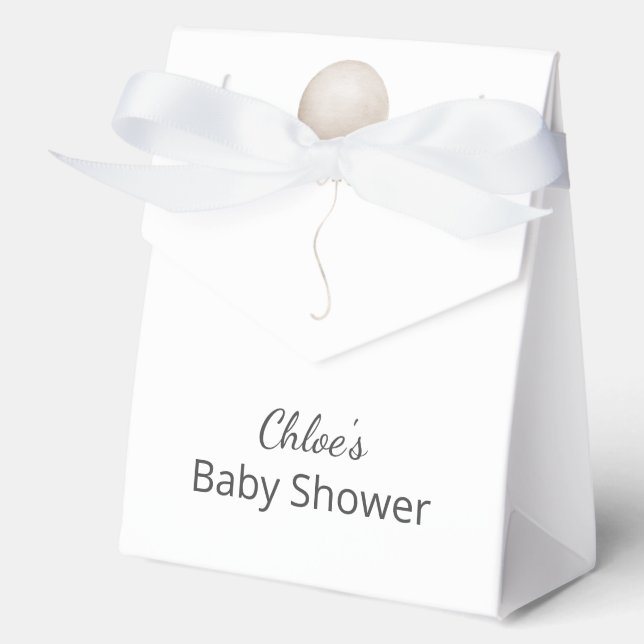 Caja Para Regalos Baby Shower moderno de globo Beige (Anverso)