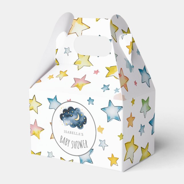 Caja Para Regalos Baby Shower Moon and Stars (Front Side)