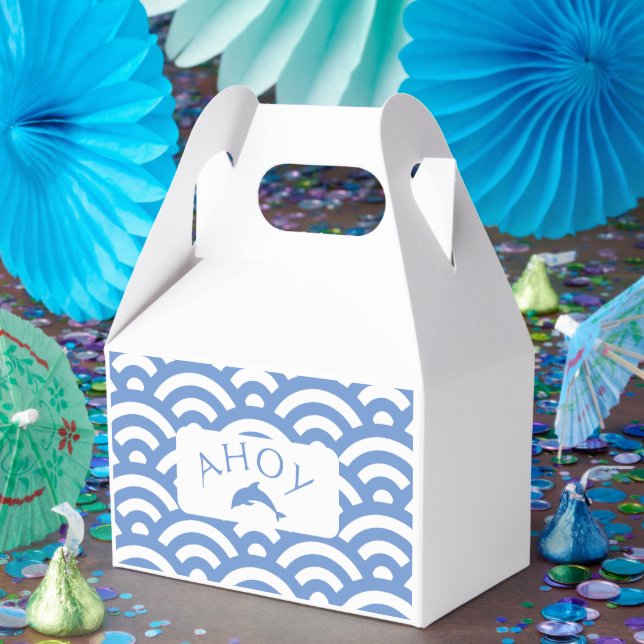 Caja Para Regalos Baby Shower Nautical Blue Boho (Fiesta)