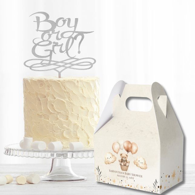 Caja Para Regalos Baby Shower neutro de oso mate (Subido por el creador)