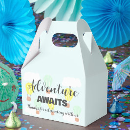 Caja Para Regalos Baby Shower neutro en globo de aire caliente