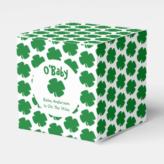 Caja Para Regalos Baby Shower O'Baby St Patrick's Day (Costado Anverso)