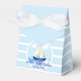Caja Para Regalos Baby Shower personalizado de barco de vela azul