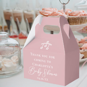 Caja Para Regalos Baby Shower personalizado de Moda rosa Rosa con po