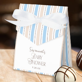 Caja Para Regalos Baby Shower personalizado del oso azul pardo