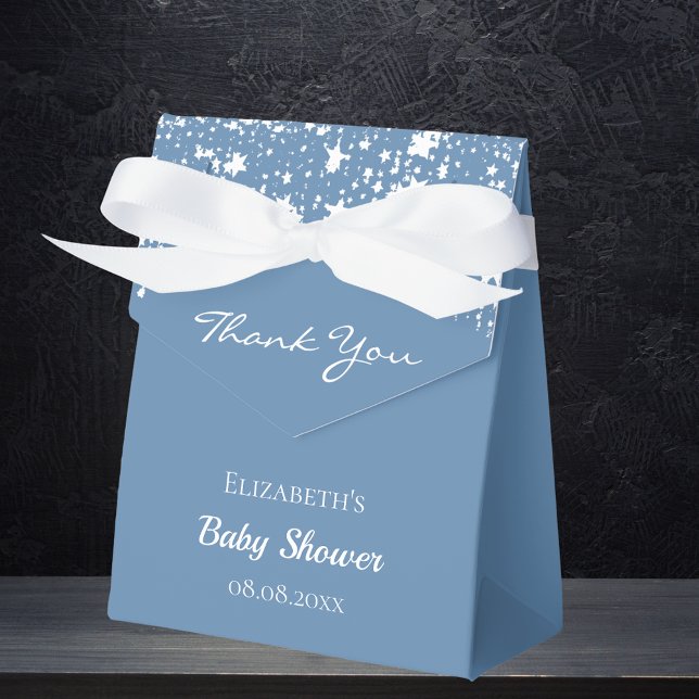 Caja Para Regalos Baby Shower polvorientas estrellas blancas azules  (Subido por el creador)