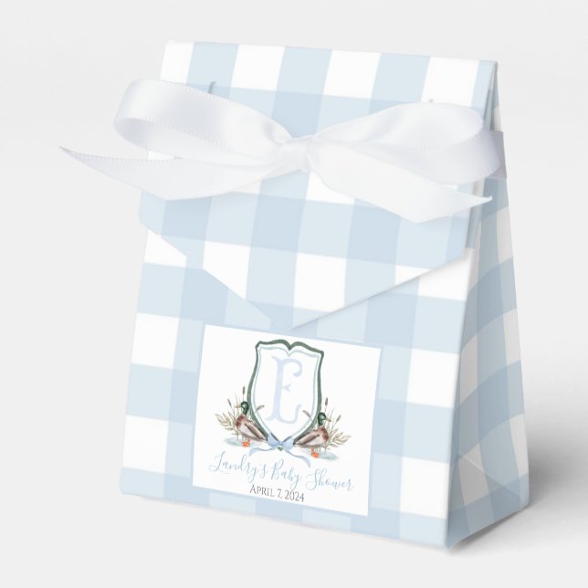 Caja Para Regalos Baby Shower Preppy Southern Blue Boy Duck (Front Side)