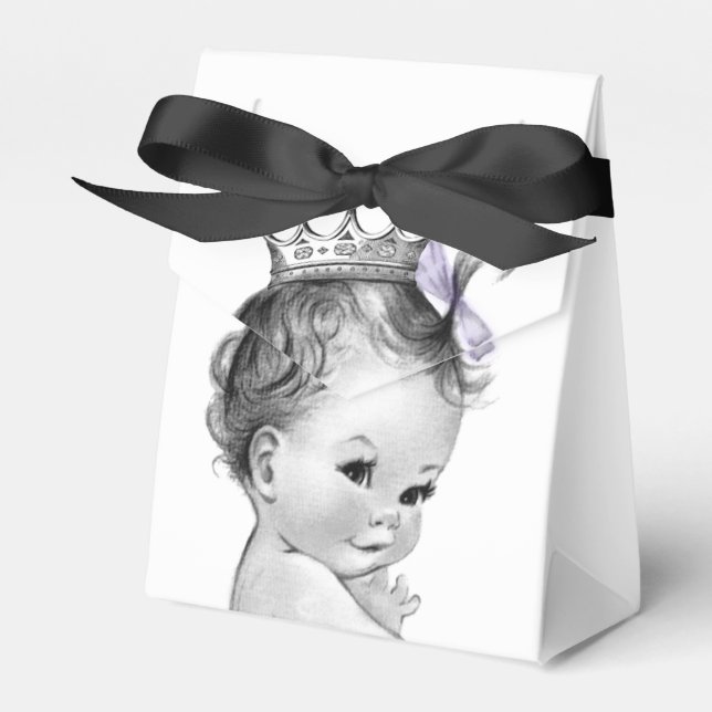 Caja Para Regalos Baby Shower Purple Princess (Front Side)