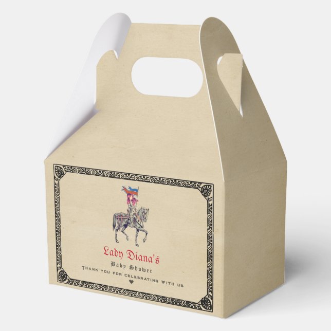 Caja Para Regalos Baby Shower Renaissance Medieval Knight Renfaire (Anverso)