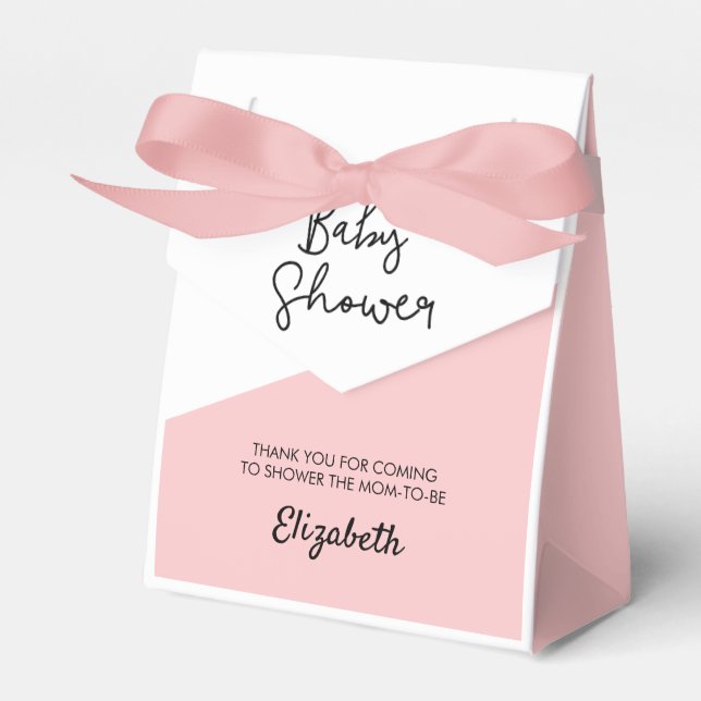 Caja Para Regalos Baby Shower rosa de bebé personalizado (Front Side)