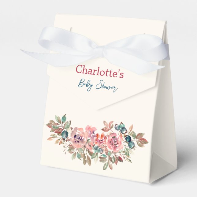 Caja Para Regalos Baby Shower rosa y azul moderno (Front Side)