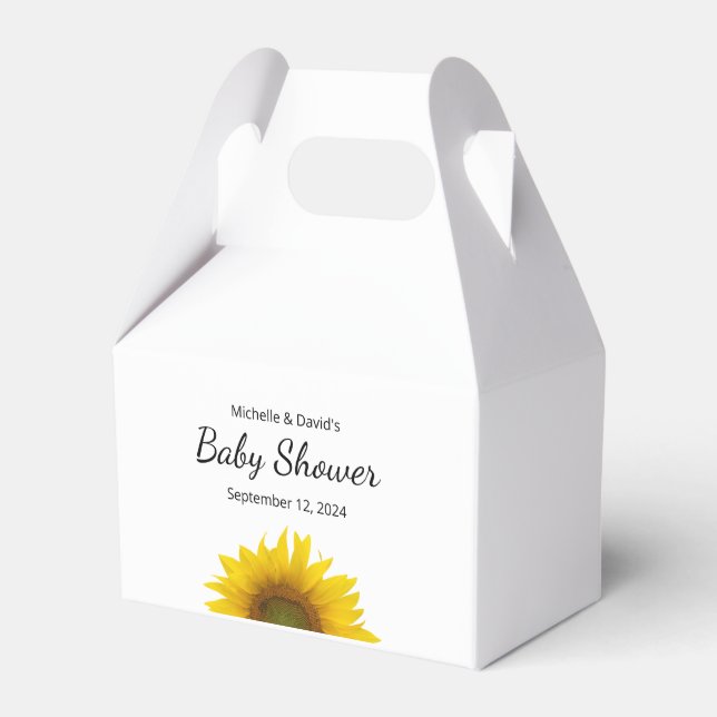 Caja Para Regalos Baby Shower simple de girasol moderno (Front Side)