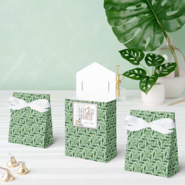 Caja Para Regalos Baby Shower sobre la vegetación de Safari Neutral  (Subido por el creador)