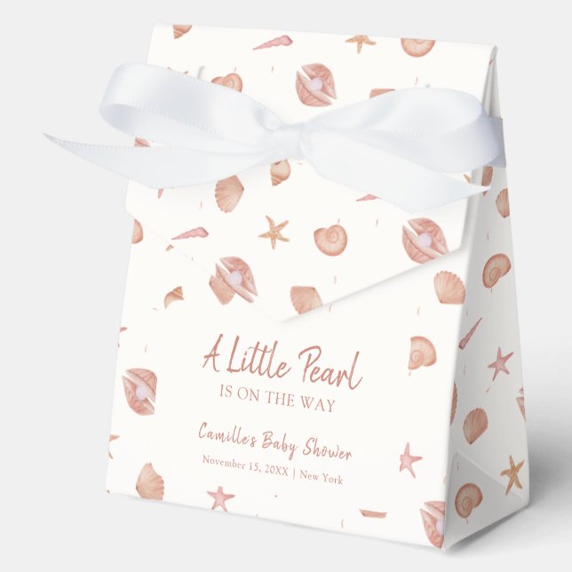 Caja Para Regalos Baby Shower Summer Ocean Seashell Pearl (Anverso)
