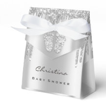 Baby Shower Sweet Feet Drits Silver Gray Purpurina