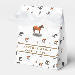 Caja Para Regalos Baby Shower Temática De Animales Variados