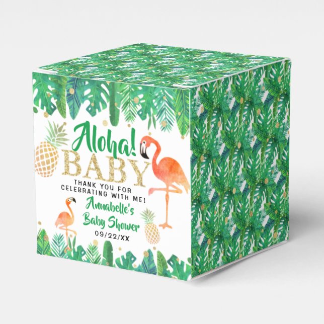 Caja Para Regalos Baby Shower Tropical Summer Beach Luau Boys (Costado Anverso)
