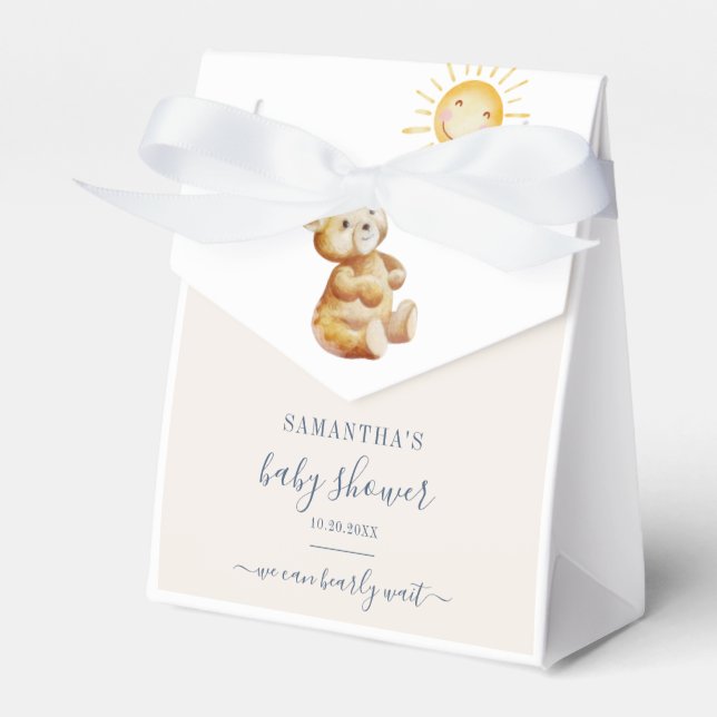 Caja Para Regalos Baby Shower Watercolor Bear Sunshine (Front Side)