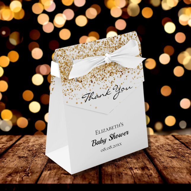 Caja Para Regalos Baby Shower white gold gracias (Subido por el creador)
