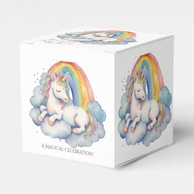 Caja Para Regalos Baby Unicorn Chica Baby Shower (Costado Anverso)
